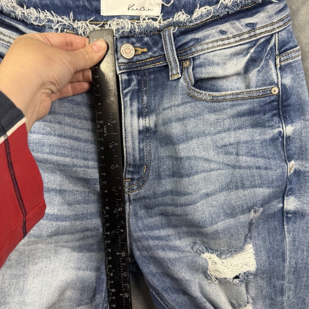 KanCan Jeans Medium Wash Distressed Waist Midrise Stretch Denim Casual 5 / 26 - Picture 5 of 7